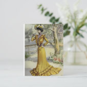Viktorianisches Dame-Vintages französisches Modege Postkarte (Stehend Vorderseite)