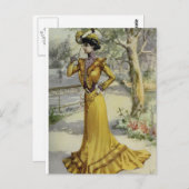 Viktorianisches Dame-Vintages französisches Modege Postkarte (Vorne/Hinten)