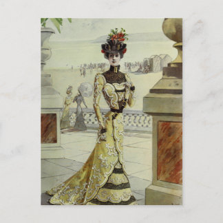 Viktorianisches Dame-Vintages französisches Modege Postkarte