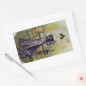 Viktorianisches Dame-Vintages französisches Modege Rechteckiger Aufkleber (Umschlag)