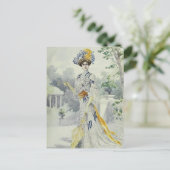 Viktorianisches Dame-Vintages französisches Modewe Postkarte (Stehend Vorderseite)