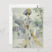 Viktorianisches Dame-Vintages französisches Modewe Postkarte (Vorne/Hinten)