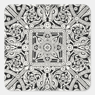 Viktorianisches Dekordesign Quadratischer Aufkleber
