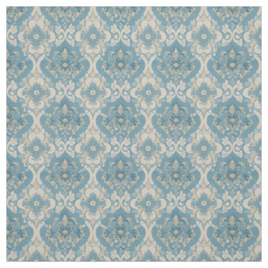 Viktorianisches Design Blau und Gelb Stoff (Muster)