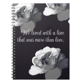 Viktorianisches dunkles Blumenromantisches Zitat Notizblock
