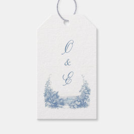 Viktorianisches Dusty Blue Baroque Wappen Geschenkanhänger