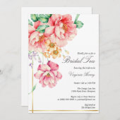 Viktorianisches Dusty rosa Garden Tee Brautparty Einladung (Vorne/Hinten)