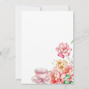 Viktorianisches Dusty rosa Garden Tee Brautparty Einladung