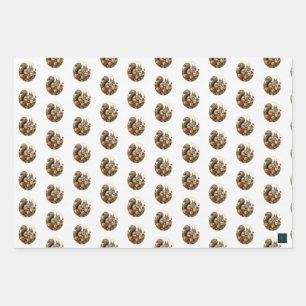 Viktorianisches Eichhörnchen-Geschenkpapier 3 Boge Geschenkpapier Set