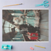 Viktorianisches, elegant gekleidetes Mouse Couple Seidenpapier (Basteln)