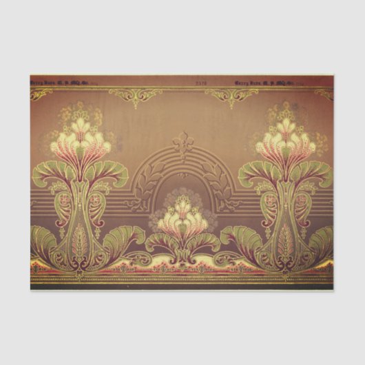 Viktorianisches elegantes Blumenfries Seidenpapier (Vorderseite)