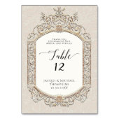 Viktorianisches Elegantes formales Ivory Ecru Gold Tischnummer (Vorderseite)