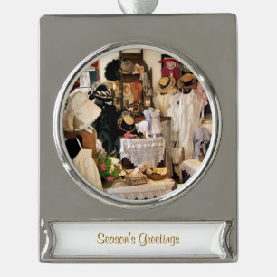 VIKTORIANISCHES ENGLAND Banner-Ornament SILBER