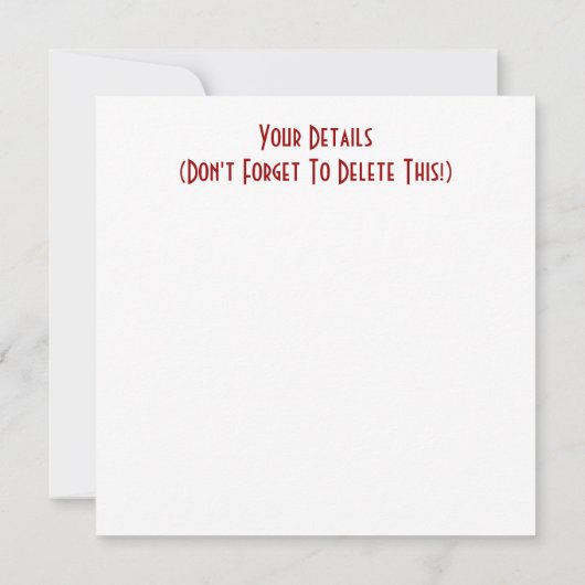 VIKTORIANISCHES ENGLAND EINLADUNG (Rückseite)