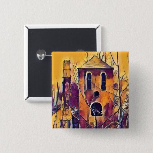 VIKTORIANISCHES ENGLAND-GEBÄUDE BUTTON (Vorne & Hinten)