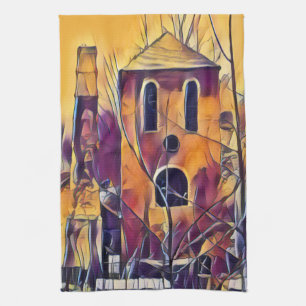 VIKTORIANISCHES ENGLAND-GEBÄUDE GESCHIRRTUCH