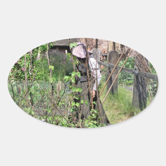 VIKTORIANISCHES ENGLAND OVALER AUFKLEBER (Vorderseite)