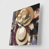 VIKTORIANISCHES ENGLAND QUADRATISCHE WANDUHR (Winkel)