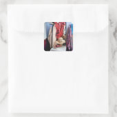 VIKTORIANISCHES ENGLAND QUADRATISCHER AUFKLEBER (Tasche)