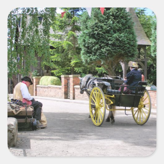 VIKTORIANISCHES ENGLAND QUADRATISCHER AUFKLEBER (Vorderseite)