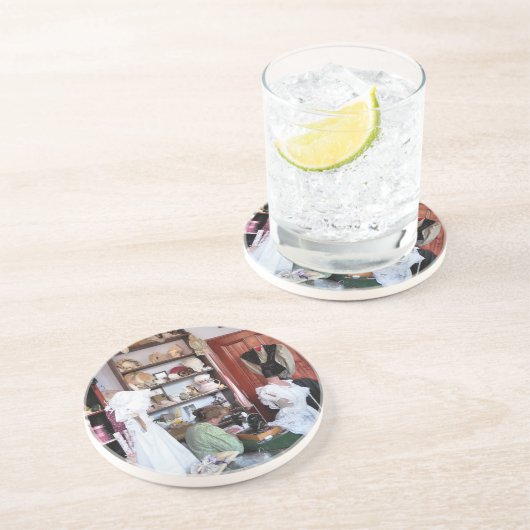 VIKTORIANISCHES ENGLAND SANDSTEIN UNTERSETZER (Seite)