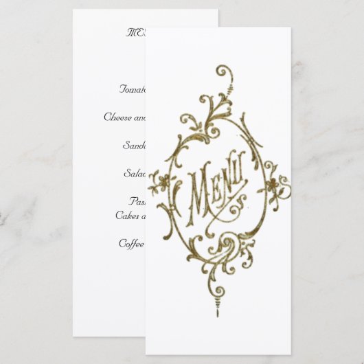 Viktorianisches Entwurfsmenü Menükarte (Vorne/Hinten)