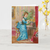 Viktorianisches ermutigendes Gedicht "Wenn man sic Karte (Gelbe Blume)