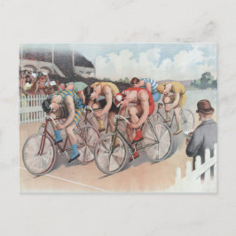 Viktorianisches Fahrrad Race Watercolor Holiday Po Postkarte