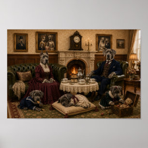 Viktorianisches Familienporträt mit Great Dane   E Poster