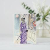 Viktorianisches Fenster für Lila Kleidung Postkarte (Stehend Vorderseite)