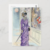 Viktorianisches Fenster für Lila Kleidung Postkarte (Vorne/Hinten)