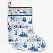 Viktorianisches Feriendomusedorf in Blau Kleiner Weihnachtsstrumpf (Vorderseite)