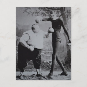 Viktorianisches Fett und hässlicher Boxer Postkarte