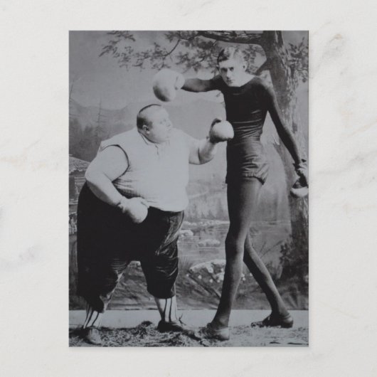 Viktorianisches Fett und hässlicher Boxer Postkarte (Vorderseite)