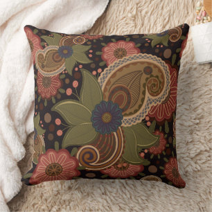 Viktorianisches Floral Paisley Throw Kissen