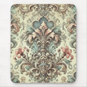 Viktorianisches florales Damastmuster Mousepad