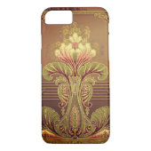 Viktorianisches florales elegantes Jugendstil-Brau Case-Mate iPhone Hülle (Rückseite)