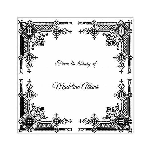 Viktorianisches Frame-Buchzeichen aus der Biblioth Gummistempel (Prägung)