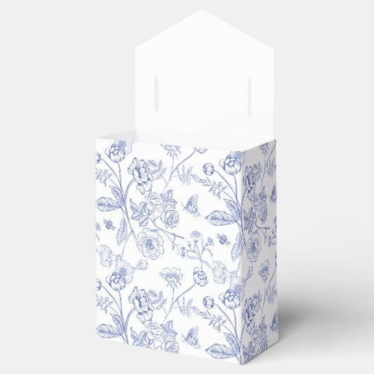 Viktorianisches französisches Brautparty in Blau u Geschenkschachtel (Geöffnet)