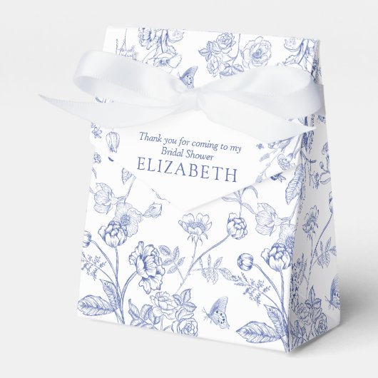 Viktorianisches französisches Brautparty in Blau u Geschenkschachtel (Vorderseite)