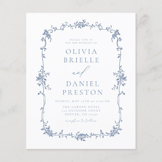 Viktorianisches französisches Foto QR Code Hochzei (Vorderseite)