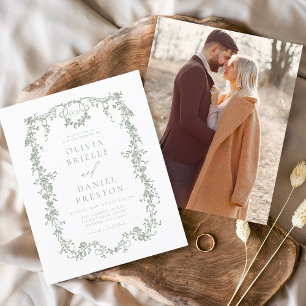 Viktorianisches französisches Foto Sage Green Wedd
