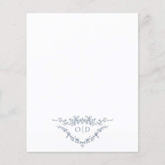 Viktorianisches französisches Hochzeitsprogramm (Rückseite)