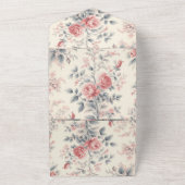 Viktorianisches französisches Rosa All In One Einladung (Außenbereich)