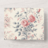 Viktorianisches französisches Rosa All In One Einladung (Rückseite)