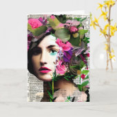 Viktorianisches Frauenpapier | VERMISST Karte (Gelbe Blume)