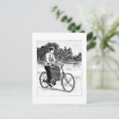 Viktorianisches Frauenrad - Vintage Fahrräder Postkarte (Stehend Vorderseite)