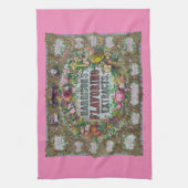 Viktorianisches Früchteebuch Vintage Küche rosa Geschirrtuch (Vertikal)