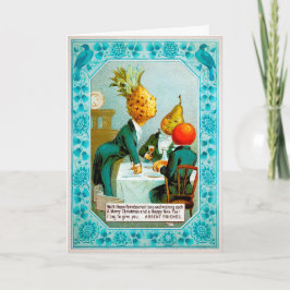 Viktorianisches Fruchtsendessen Weihnachtskarte Feiertagskarte