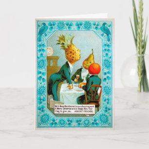 Viktorianisches Fruchtsendessen Weihnachtskarte Feiertagskarte